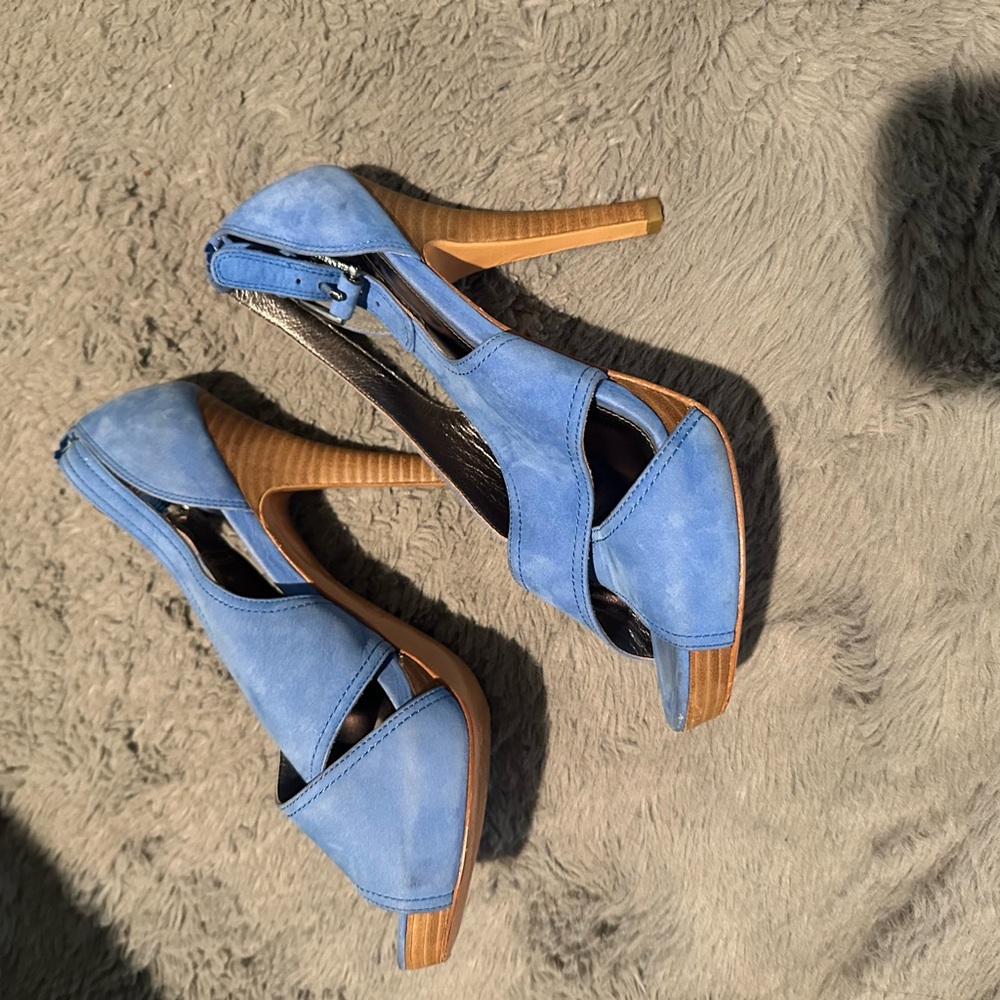 Coach Blue Open-Toe Heels - Picture 13 of 16